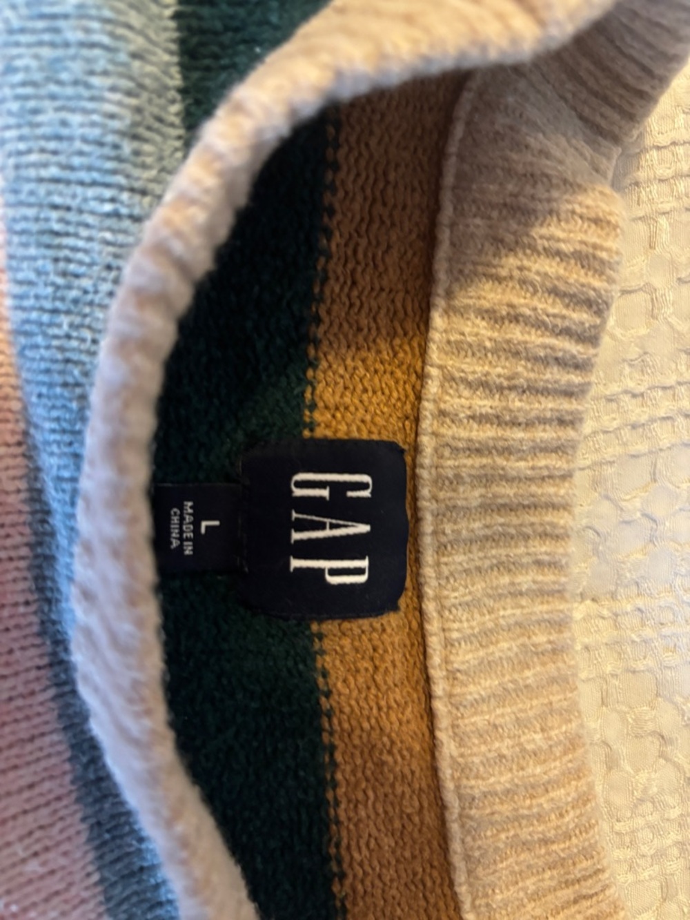 GAP Crewneck Sweater in Cream, Green, Mustard
